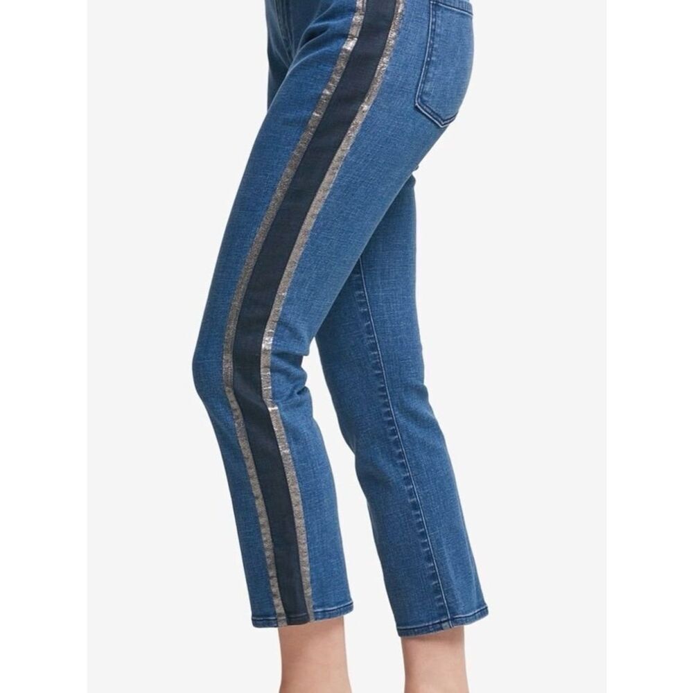 DKNY MIXED DEMIN CROP JEANS INDIGO  NWOT  SZ 30